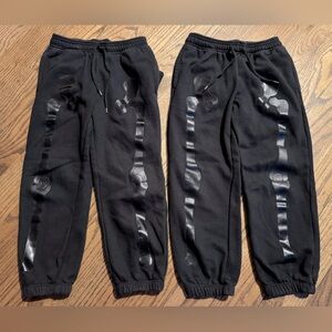 Gap black on black “bones” sweatpants joggers—2 pair, size Small